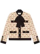 Gucci Rose Print Silk Marocain Jacket - Neutrals