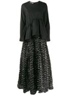 Jourden Asymmetric Shirt Evening Dress - Black