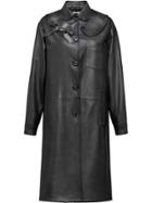 Miu Miu Nappa Leather Coat - Grey