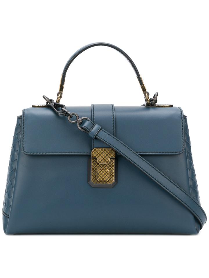 Bottega Veneta Denim Calf Small Piazza Bag - Blue
