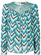 Elisabetta Franchi Geometric Loose Fit Blouse - Blue