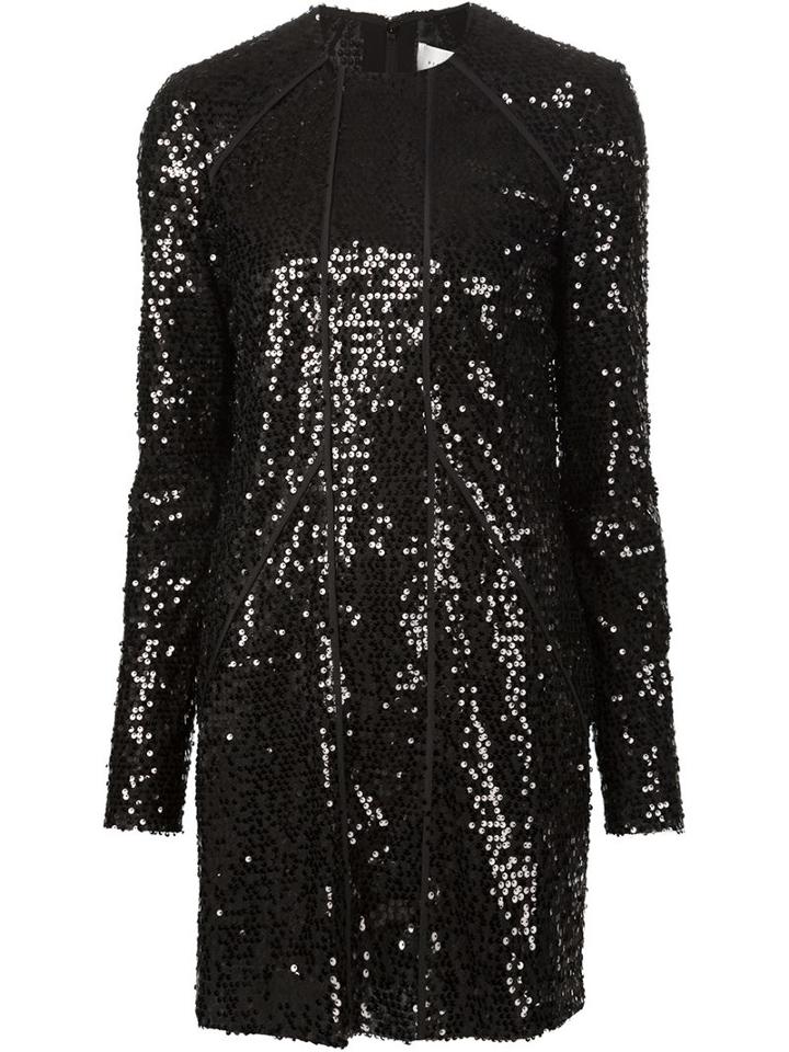 Victoria Beckham Sequin Panel Dress, Women's, Size: 10, Black, Polyester/silk