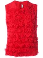 Comme Des Garçons Pre-owned Ruffle Detailed Top - Red