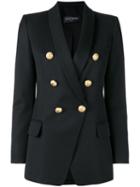 Balmain - Double Breasted Blazer - Women - Cotton/viscose/wool - 36, Women's, Black, Cotton/viscose/wool