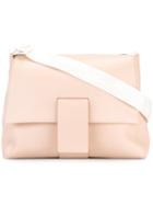Mm6 Maison Margiela Fold-over Closure Shoulder Bag, Women's, Nude/neutrals, Calf Leather/cotton/plastic
