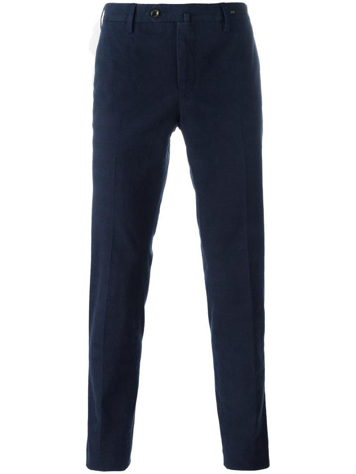 Pt01 Slim-fit Trousers, Men's, Size: 52, Blue, Cotton/spandex/elastane