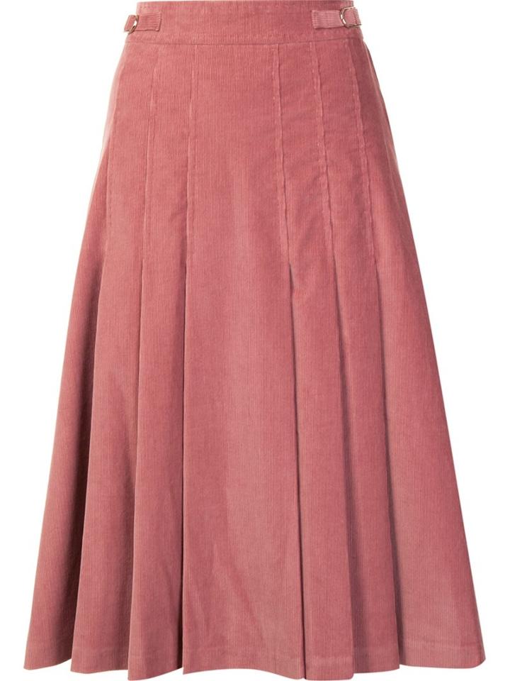 Gabriela Hearst High-waisted Pleated Skirt, Women's, Size: 40, Pink/purple, Cupro/cotton/spandex/elastane