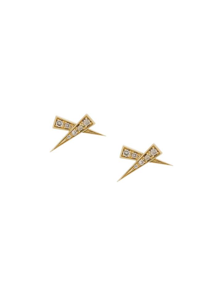 Daou 18kt Yellow Gold Pave Diamond Kiss Earrings