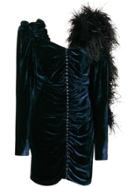 Magda Butrym Velvet Draped Mini Dress - Blue