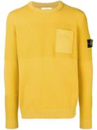 Stone Island Chest Pocket Knitted Jumper - Yellow