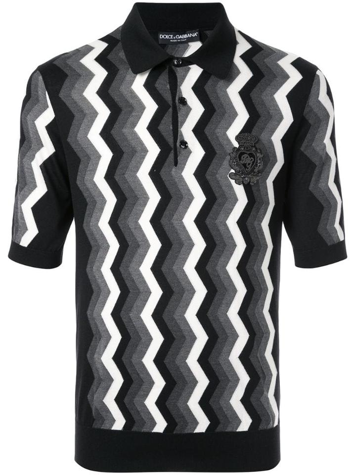 Dolce & Gabbana Henley Fine Knit Polo Shirt - Black