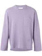 Our Legacy - Patch Pocket Sweatshirt - Men - Cotton/linen/flax - S, Pink/purple, Cotton/linen/flax