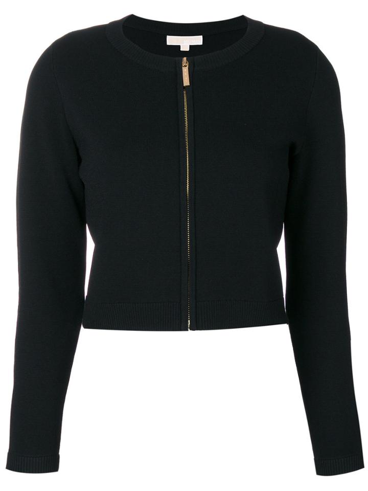 Michael Michael Kors Crew Neck Cropped Jacket - Black