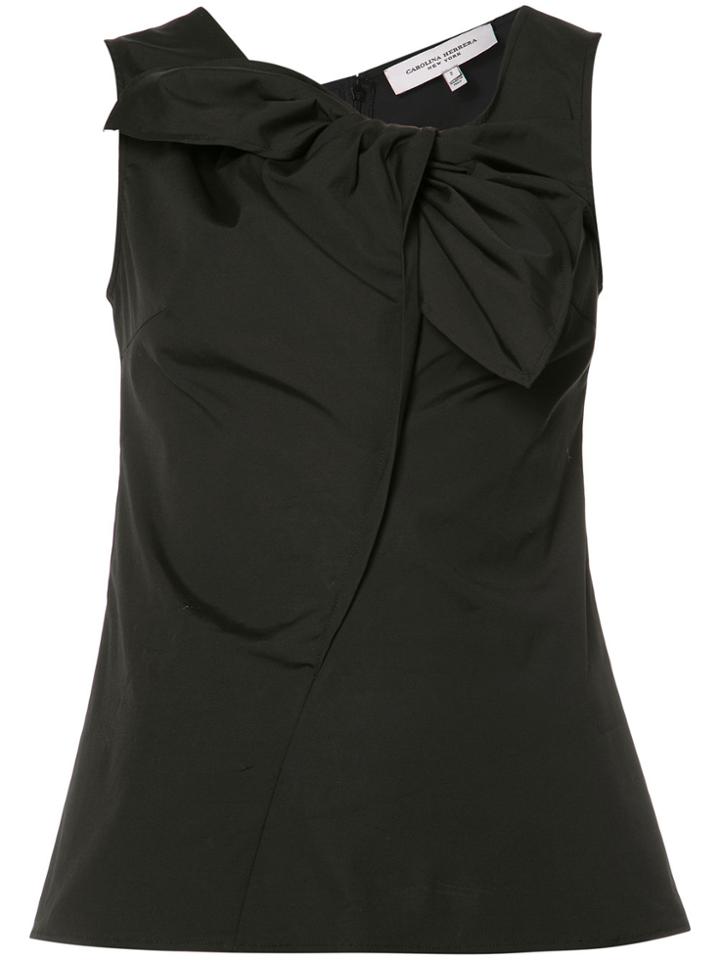 Carolina Herrera Sleeveless Bow Neck Blouse - Black