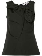 Carolina Herrera Sleeveless Bow Neck Blouse - Black