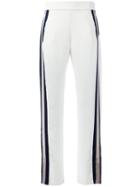 Aviù Striped Side Track Pants, Women's, Size: 44, White, Cotton/polyester