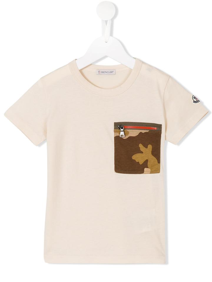 Moncler Kids - Camouflage Pocket T-shirt - Kids - Cotton - 12 Yrs, Boy's, Nude/neutrals