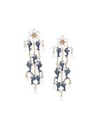 Lydia Courteille Diamond, Sapphire And Moonstone Drop Earrings