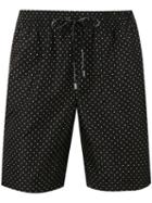 Dolce & Gabbana Polka Dot Swim Shorts, Men's, Size: 5, Black, Polyester