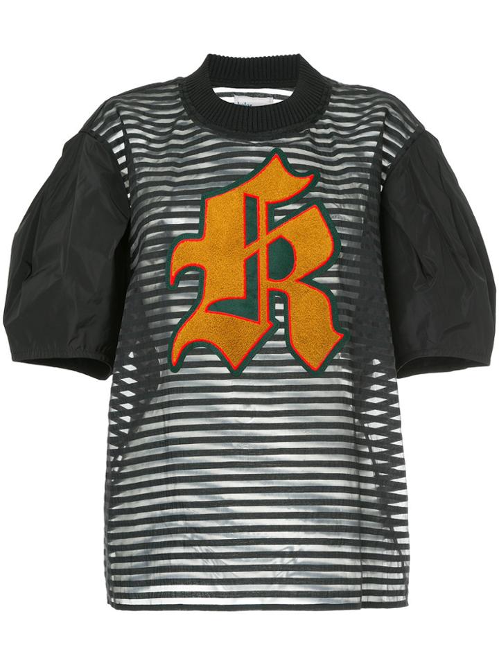 Kolor Striped Sheer T-shirt - Black