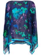 Emanuel Ungaro Printed Cape Blouse - Blue