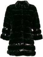 Twin-set Oversized Fur Coat - Black