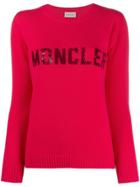 Moncler Sequin Logo Jumper - Pink