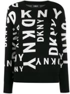 Dkny All-over Logo Print Sweater - Black