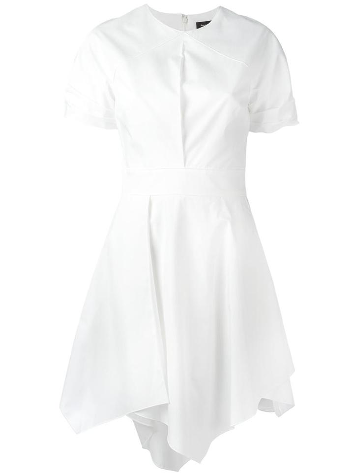 Proenza Schouler Shortsleeved Asymmetric Dress, Women's, Size: 6, White, Cotton