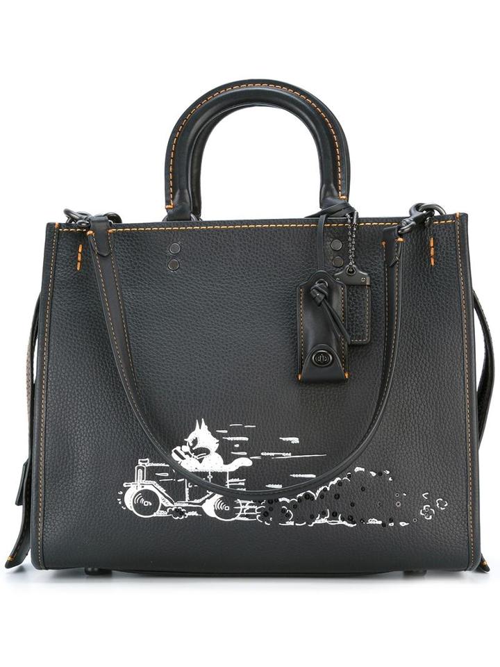 Coach Multiple Straps Tote, Women's, Black, Leather