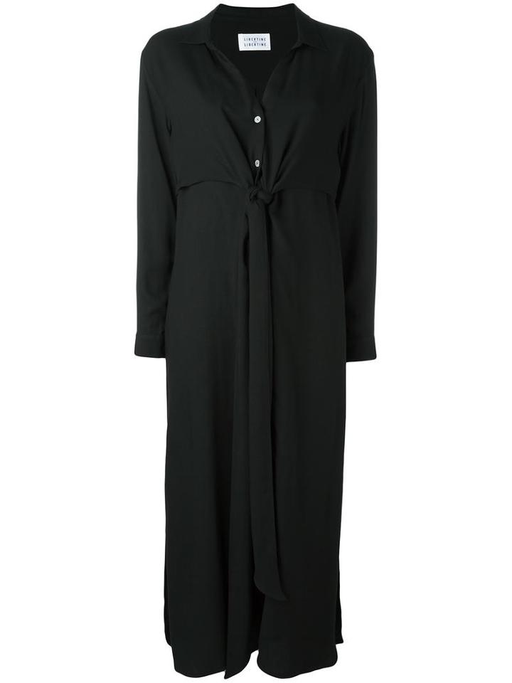 Libertine-libertine 'effect' Maxi Shirt Dress, Women's, Size: Small, Black, Viscose