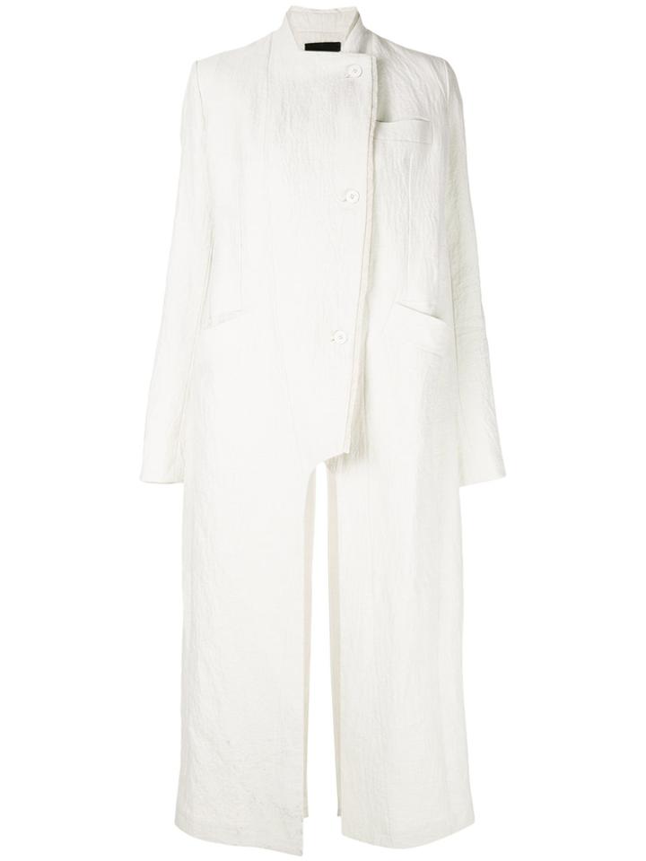 Lost & Found Ria Dunn Single Breasted Asymmetric Coat - White