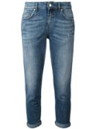 L'autre Chose Cropped Turn Up Jeans, Women's, Size: 28, Blue, Cotton/polyester/spandex/elastane