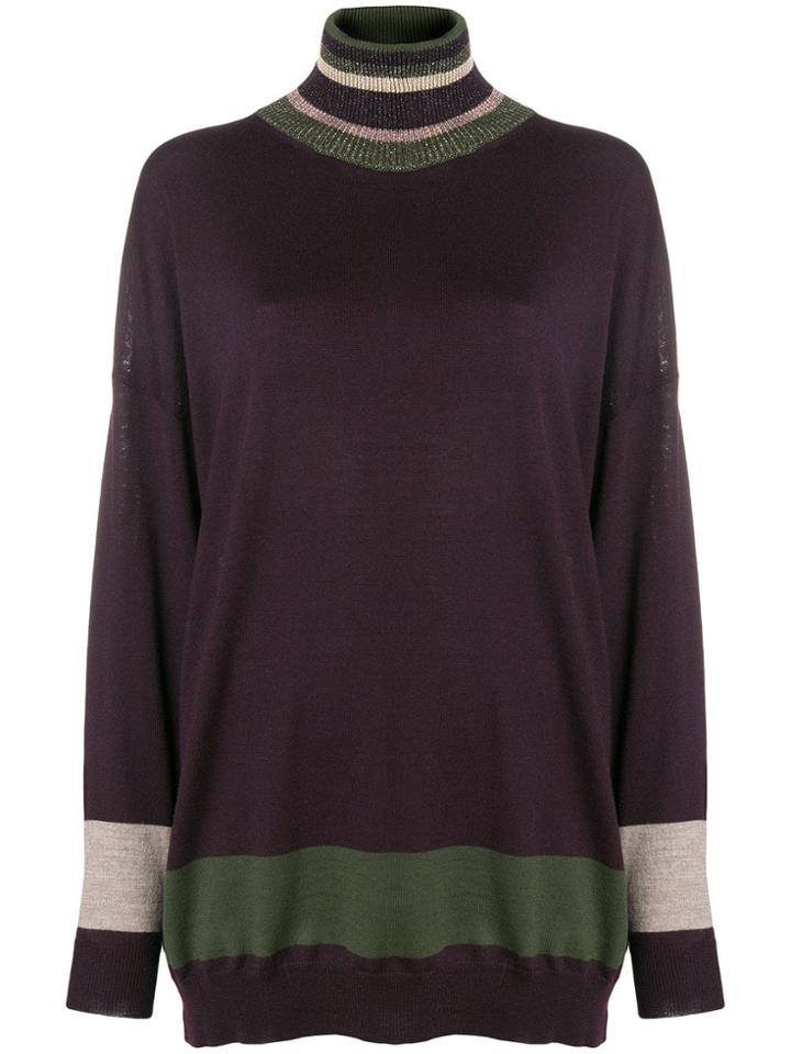 Antonio Marras Turtle Neck Jumper - Pink & Purple