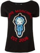 Love Moschino Space T-shirt, Women's, Size: 40, Black, Cotton