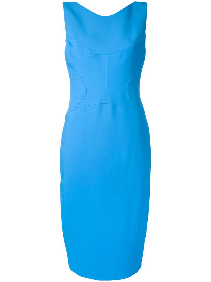 Antonio Berardi - Zip Back Midi Dress - Women - Rayon/spandex/elastane/silk - 42, Blue, Rayon/spandex/elastane/silk