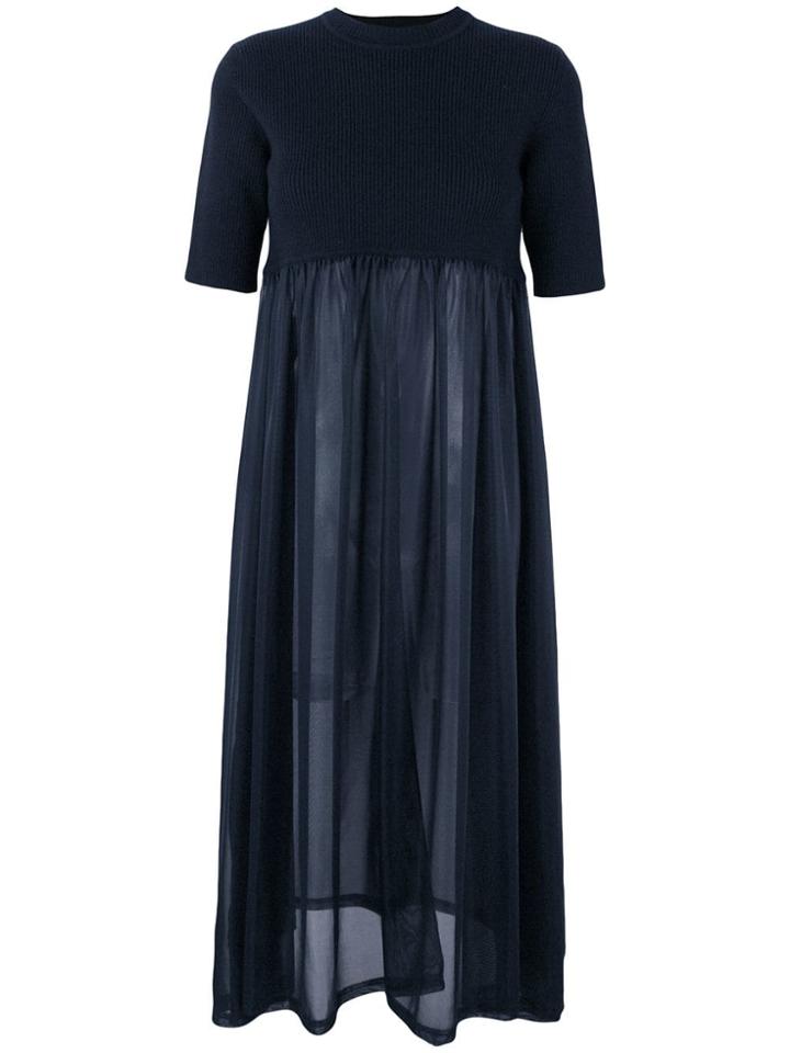 Jil Sander Short-sleeve Flared Dress - Blue