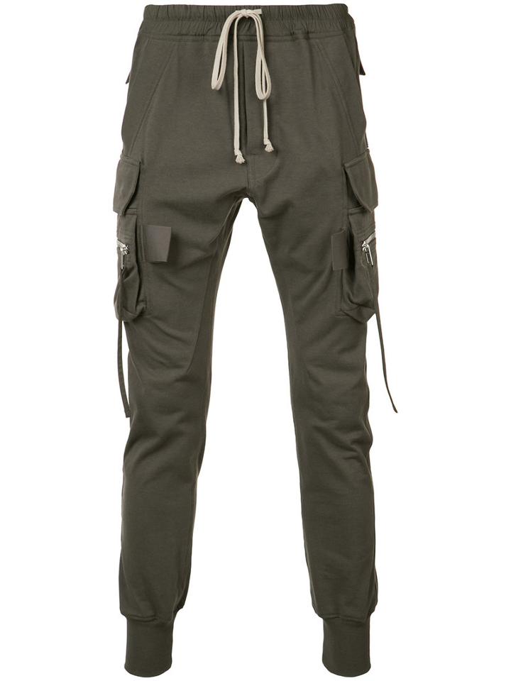 Rick Owens Drawstring Waist Slim Joggers, Men's, Size: 52, Grey, Cotton