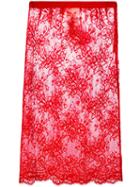 Maison Margiela - Sheer Plasticised Lace Skirt - Women - Polyamide/polyurethane/viscose - 46, Women's, Red, Polyamide/polyurethane/viscose