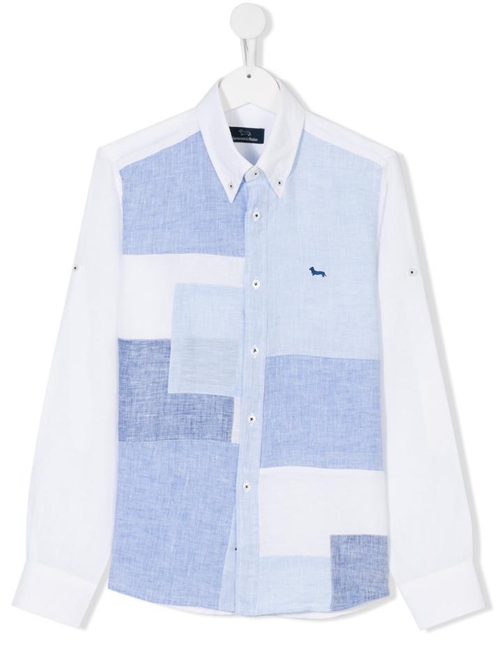 Harmont & Blaine Junior Teen Patchwork-effect Shirt - Blue