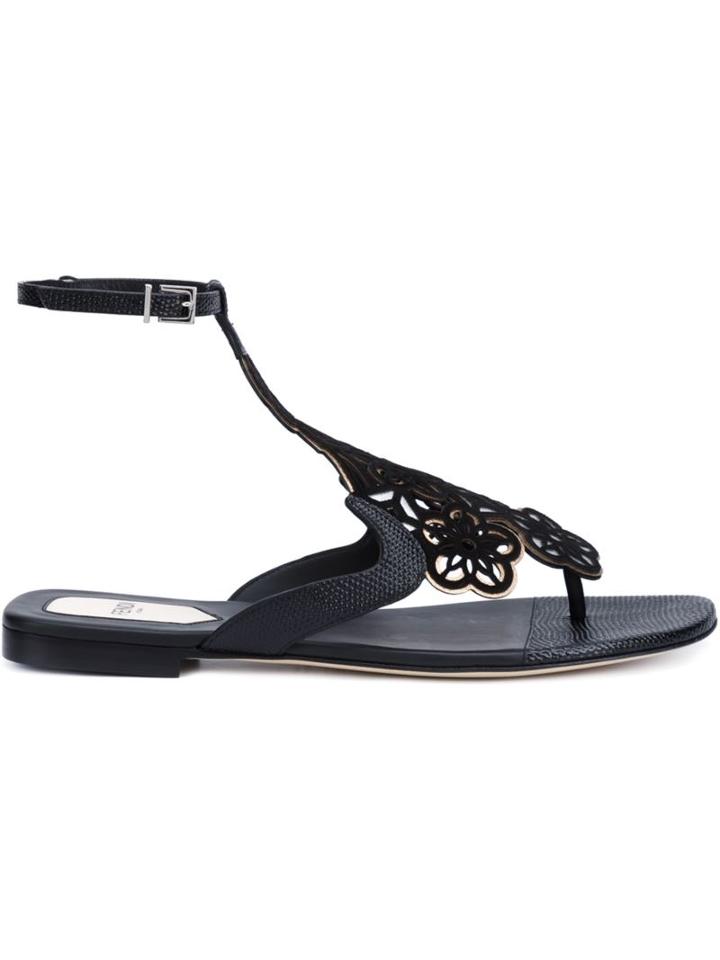 Fendi Floral Flat Sandals