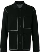 Joseph Patch Pocket Cardigan, Men's, Size: Small, Black, Polyester/spandex/elastane/viscose/wool