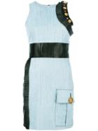 Fausto Puglisi - Embellished Denim Dress - Women - Silk/cotton/leather/acetate - 42, Blue, Silk/cotton/leather/acetate