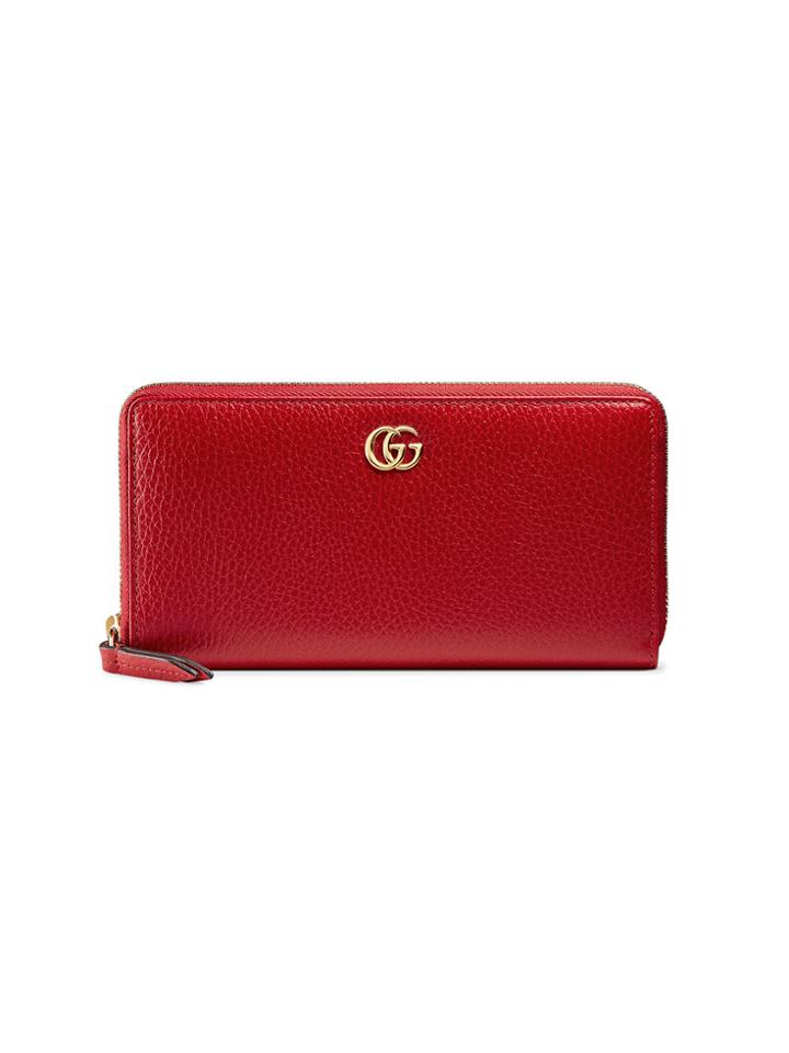 Gucci Leather Zip Around Wallet - Red