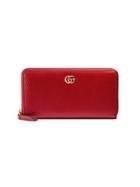 Gucci Leather Zip Around Wallet - Red