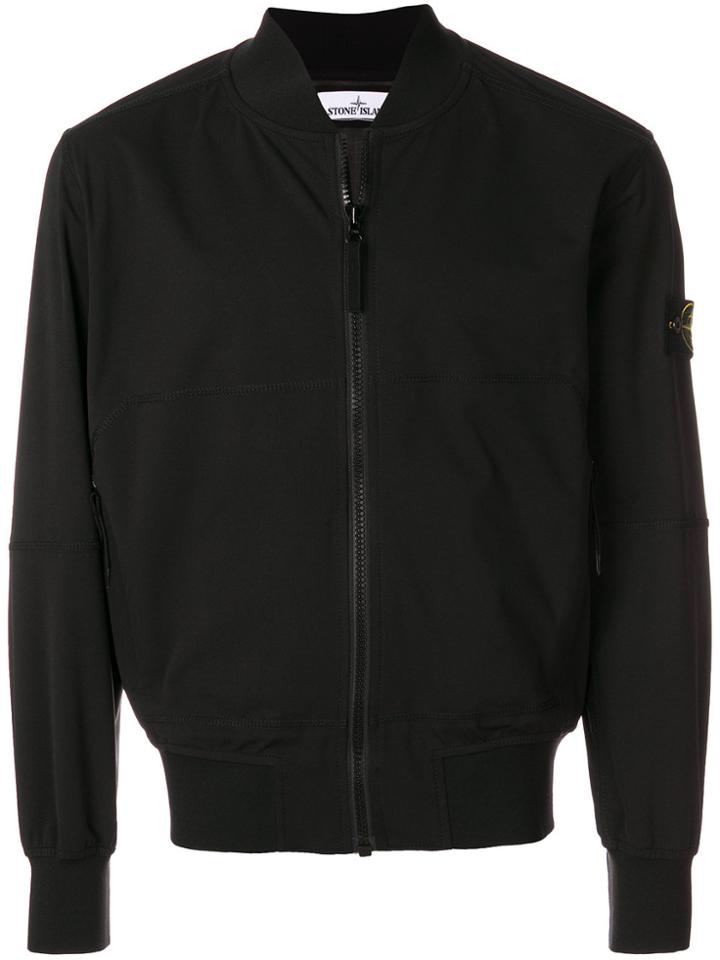 Stone Island Cropped Bomber Jacket - Black