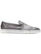 Santoni Distressed Slip-on Sneakers - Grey