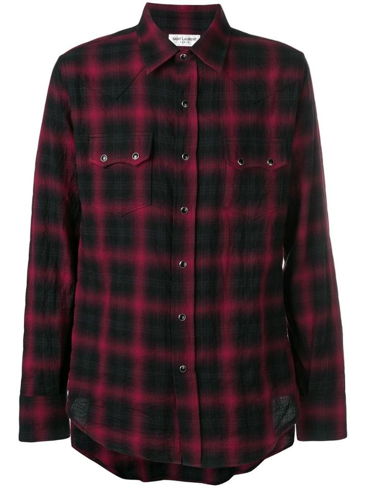 Saint Laurent Check Shirt - Blue