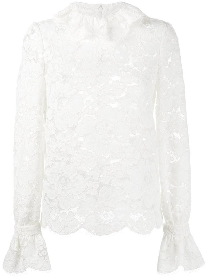 Philosophy Di Lorenzo Serafini - Floral Macramé Lace Blouse - Women - Cotton/polyamide/cupro - 42, White, Cotton/polyamide/cupro