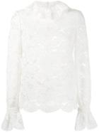 Philosophy Di Lorenzo Serafini - Floral Macramé Lace Blouse - Women - Cotton/polyamide/cupro - 42, White, Cotton/polyamide/cupro